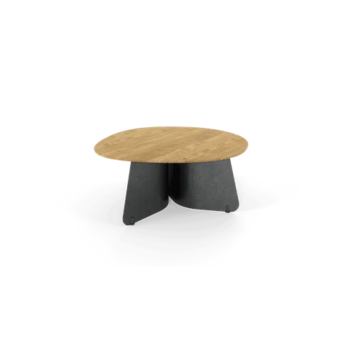 Tisch Eiche natur mit onyxfarbenem Sockel