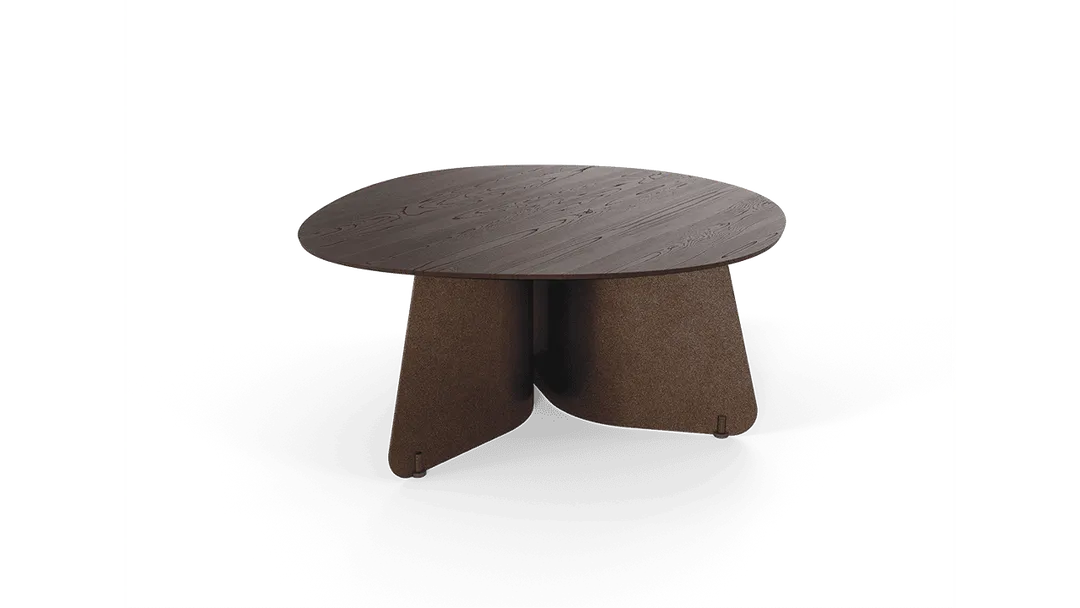 Tisch Maona Eiche Meteor mit onyxfarbenem Sockel