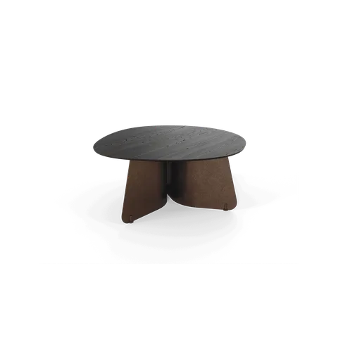 Tisch Manona Eiche schwarz mit braunem Sockel