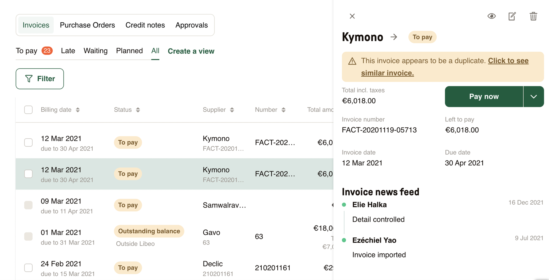 duplicate invoice detection tool