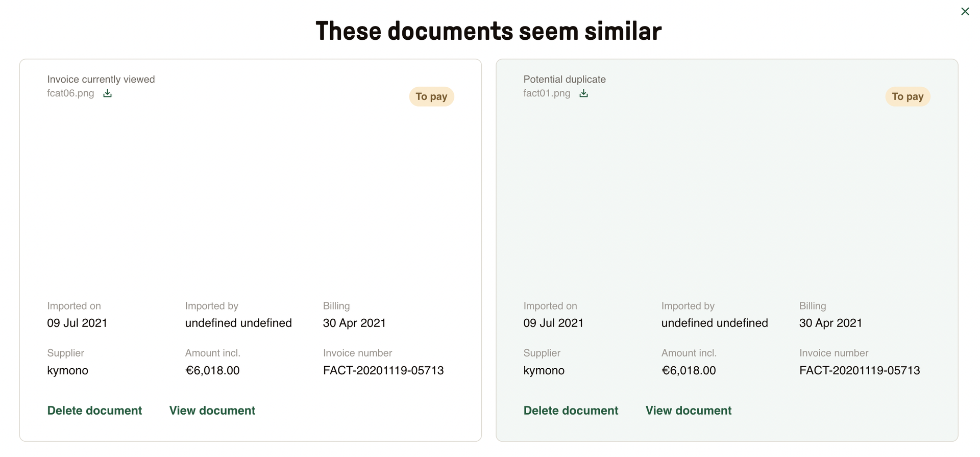 Invoice detection