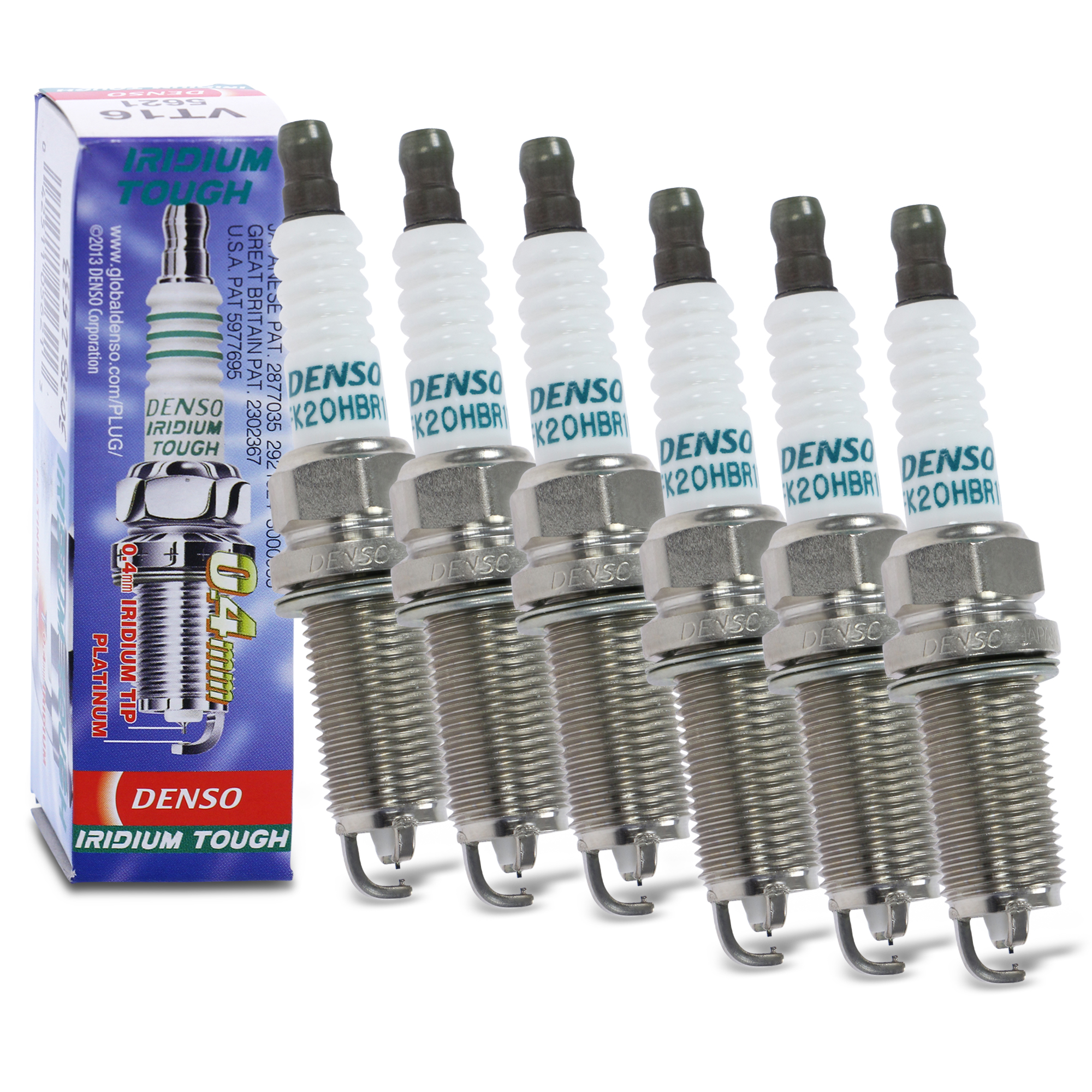 Set de 6 bobines d'allumage Iridium TT Touch de Denso avec emballage carton en arriere plan
