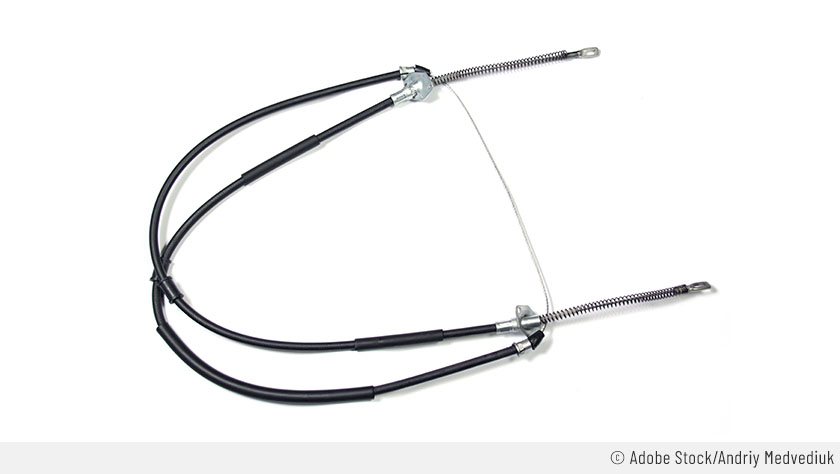 Cable de frein a main sur fond blanc