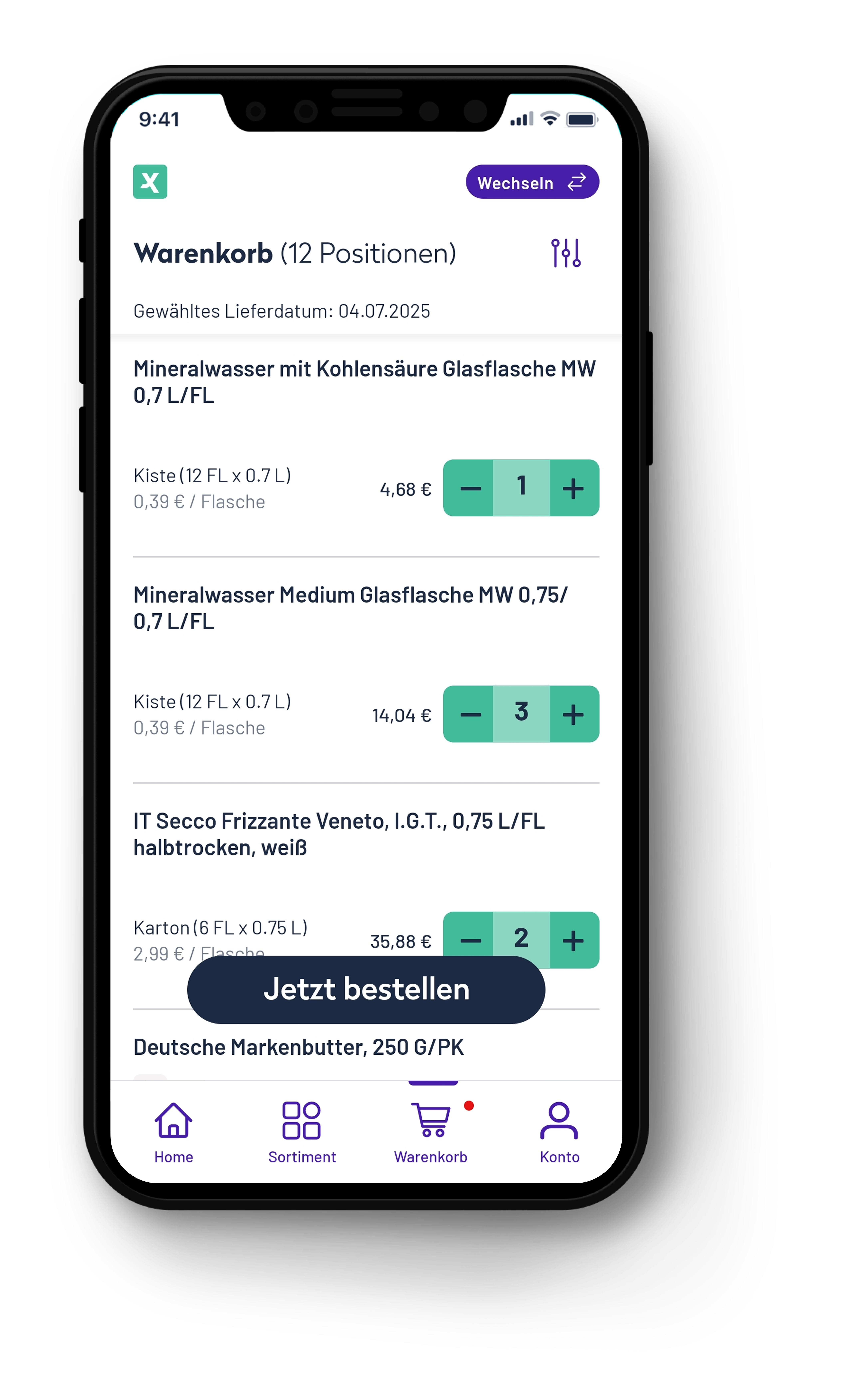 kollex_app_warenkorb_preise