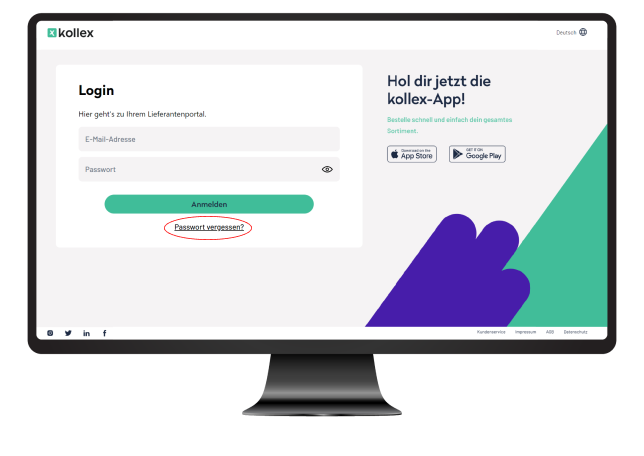 kollex_lieferantenportal_passwort_vergessen kollex Lieferantenportal Login und passwort vergessen