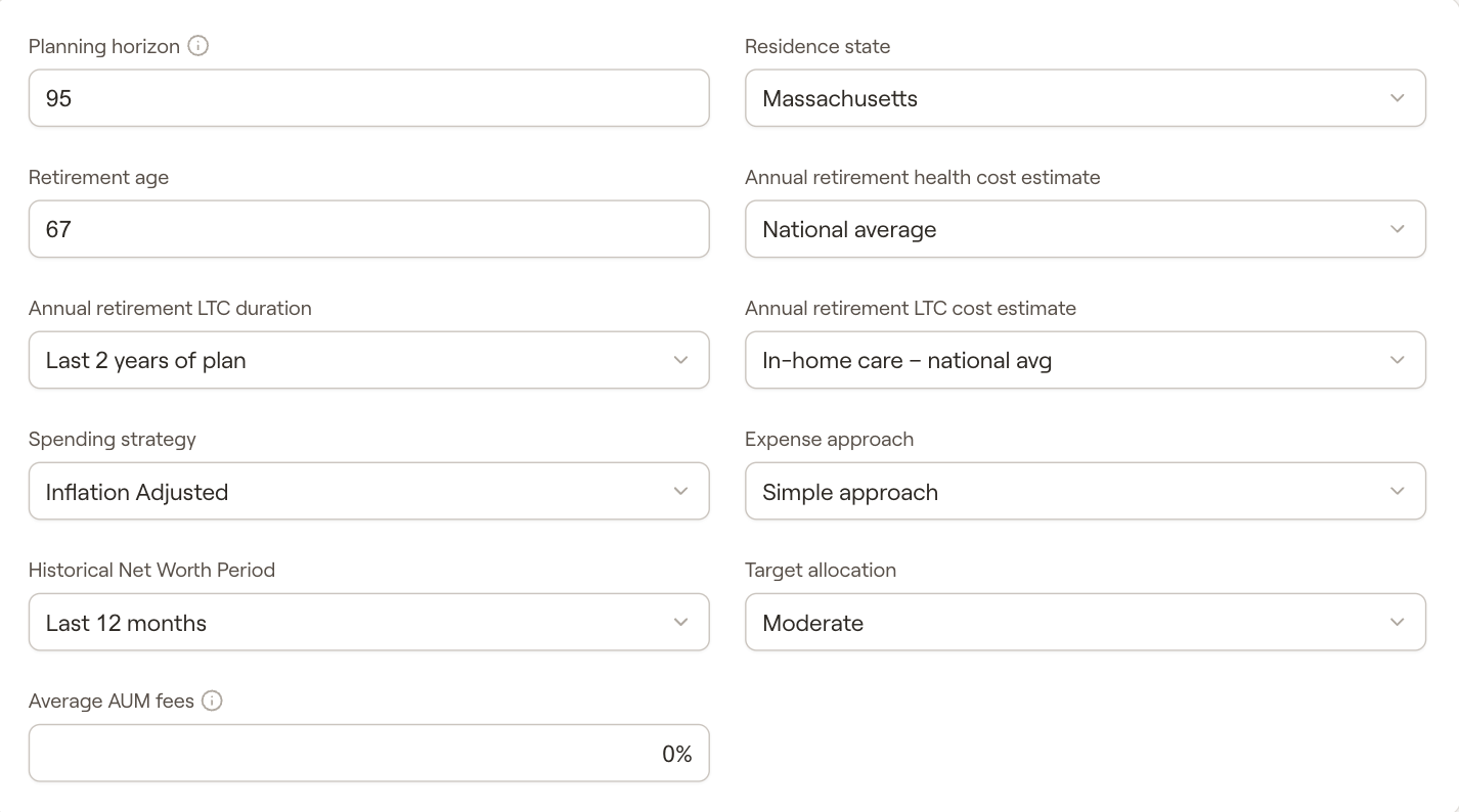 RightCapital's Client Settings section within the advisor portal