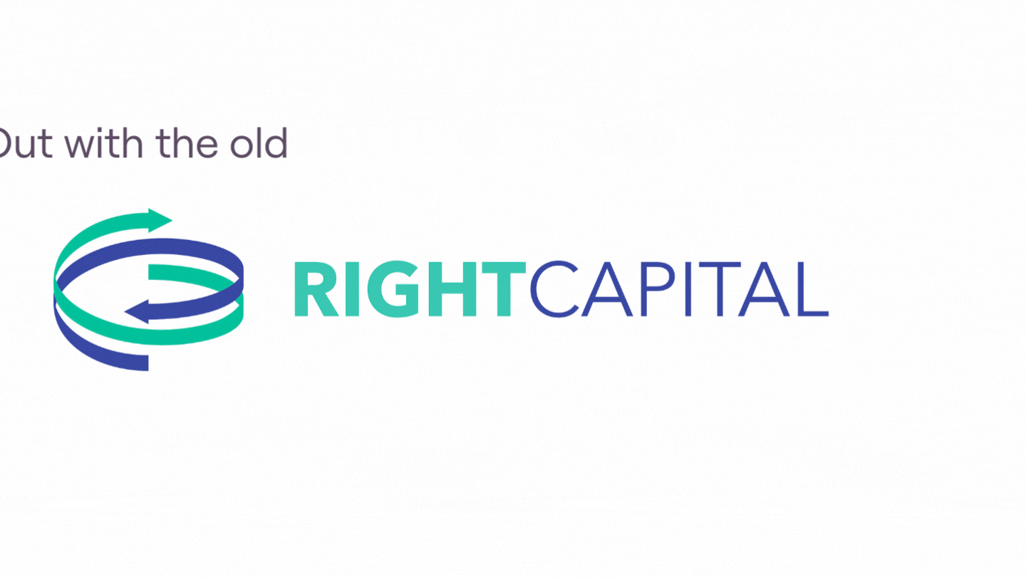 Rebrand Gif showing "out with the old logo, in with the new logo"