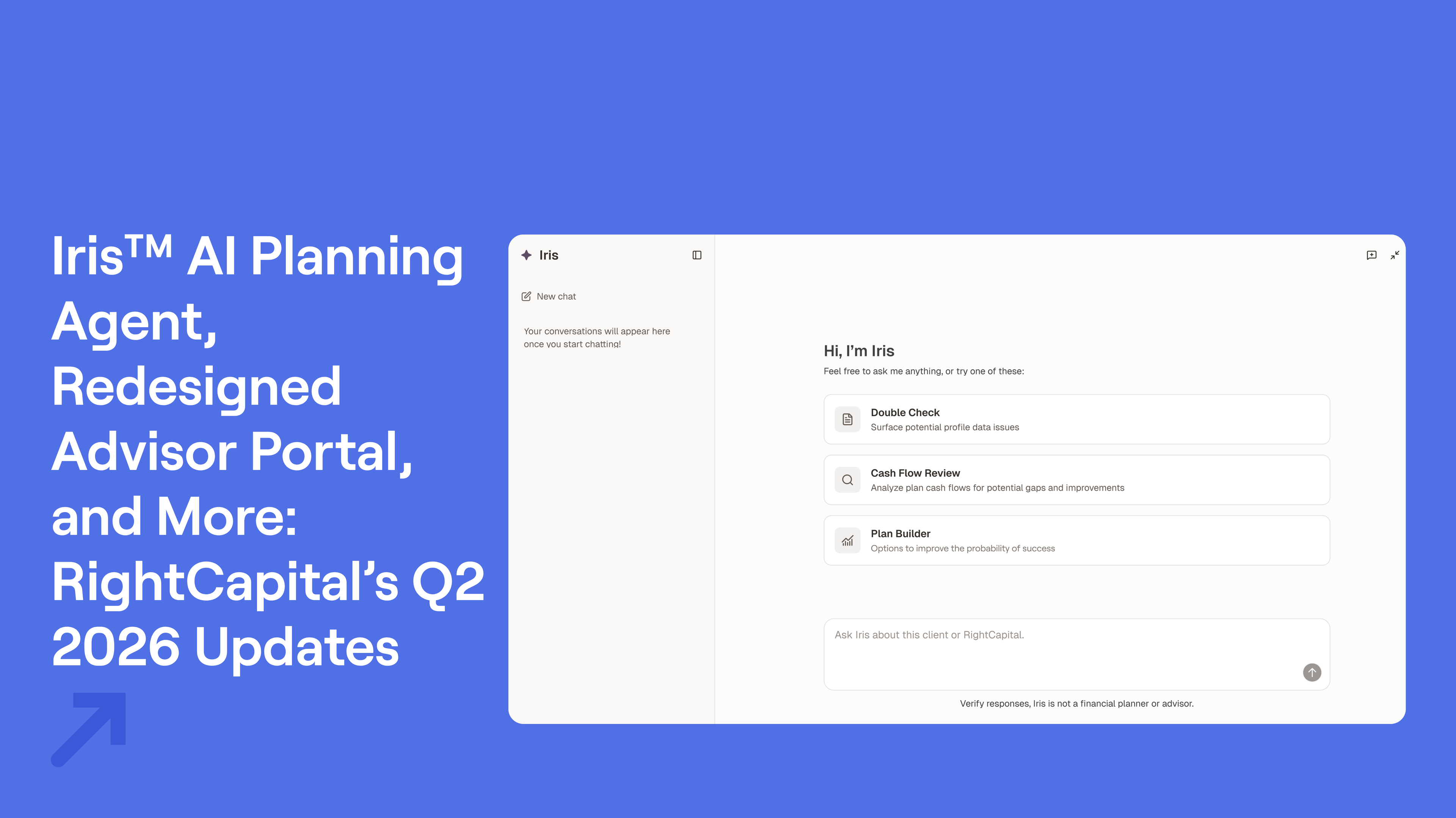 Title of "Iris AI Planning Agent, Redesigned Advisor Portal, and More: RightCapital's Q2 2026 Updates"