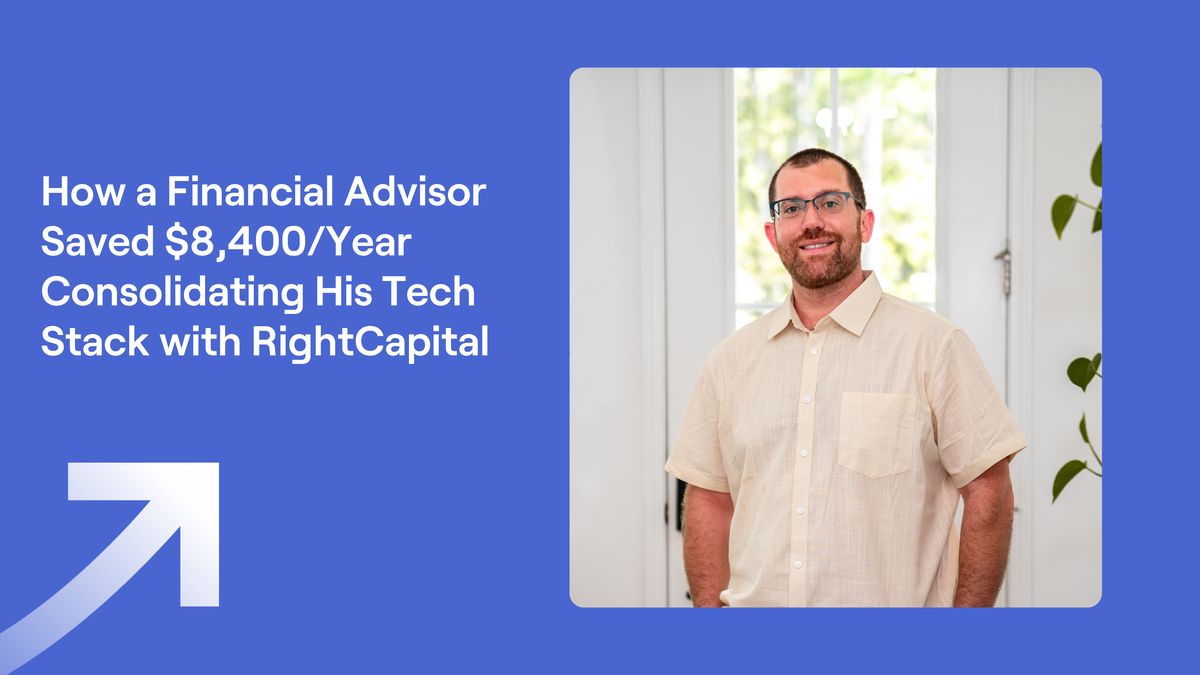 Michael Whitman headshot and title of "How a Financial Advisor Saved $8400 a Year Consolidating His Tech Stack with RightCapital"