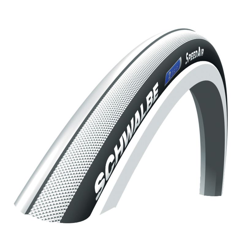 Bereifung 28x1" (23-622) SpeedAir
Farbe weiss/schwarz, Profil glatt
Reifendruck: 6-10 Bar
