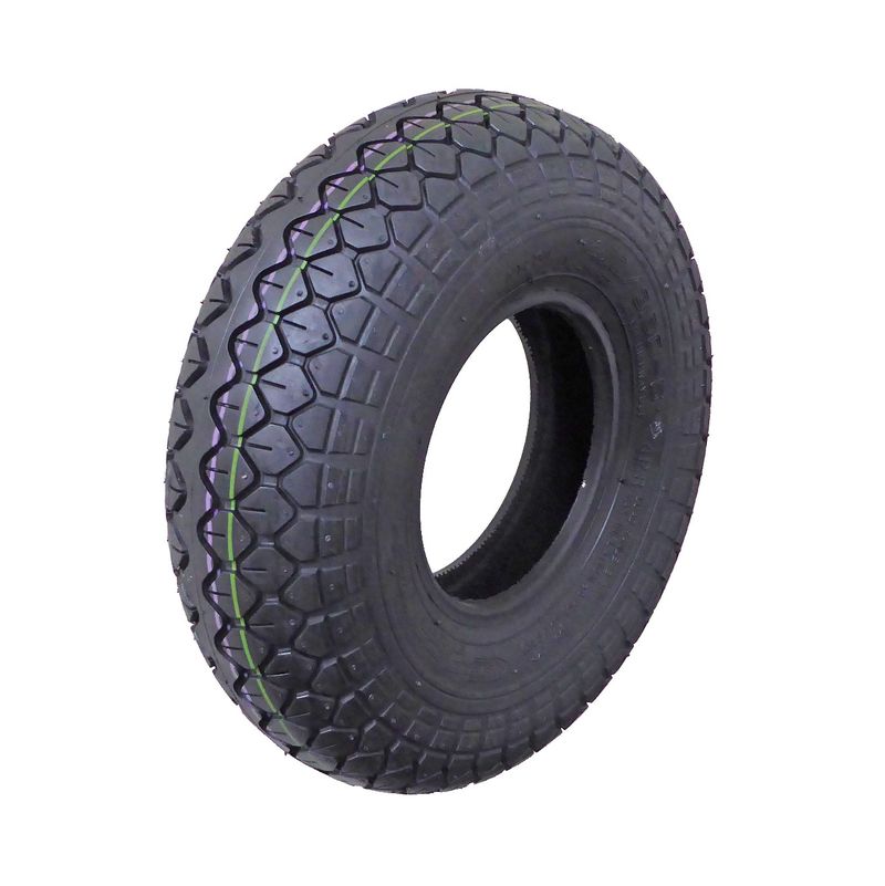 Bereifung 4.10/3.50-5" (ChengShin)
Farbe schwarz, Profil Block (C-154)
Reifendruck: 3.5 Bar