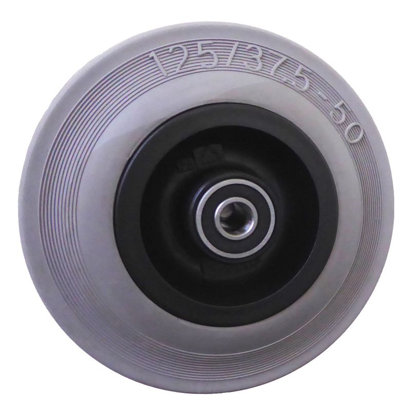 Rad mit Ku.-Felge schwarz
VLI-Reifen 125x37.5mm grau
Bohrung 10,0mm / NL 42mm