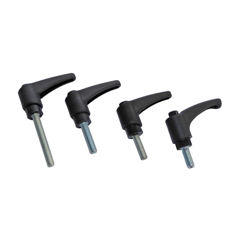 Klemmhebel M6x15
Griff: Kunststoff, Schwarz, Länge: 50mm
Aussengewinde: Stahl verzinkt
