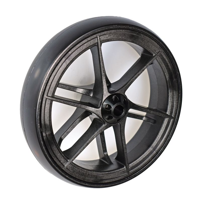 Roue à jante plastique léger noir
Pneu en polyuréthane 125x30mm noir
Moyeu Ø x longeur: 8,0mm x 40mm