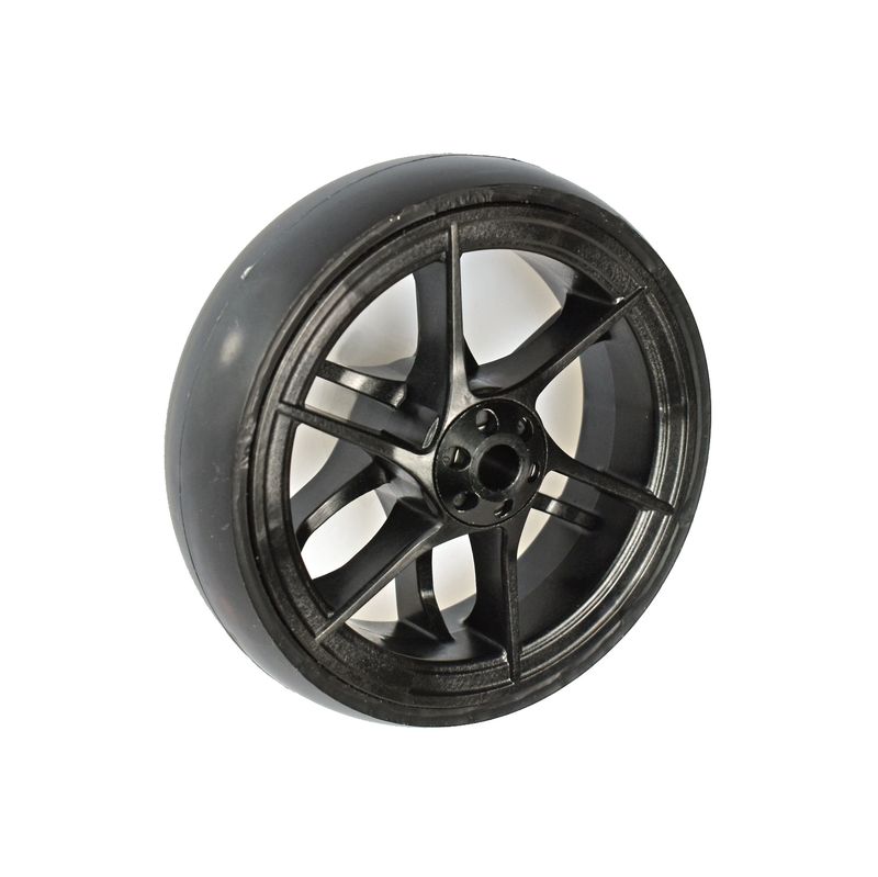 Roue à jante plastique léger noir
Pneu en polyuréthane 100x30mm noir
Moyeu Ø x longeur: 8,0mm x 36mm