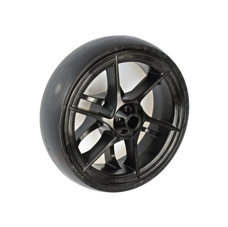 Roue à jante plastique léger noir
Pneu en polyuréthane 100x30mm noir
Moyeu Ø x longeur: 8,0mm x 40mm