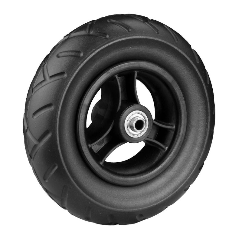 Rad mit 3-Speichen Ku.-Felge schwarz
PU-Reifen EVA 180x45mm schwarz
Bohrung 8,0mm / NL 60mm