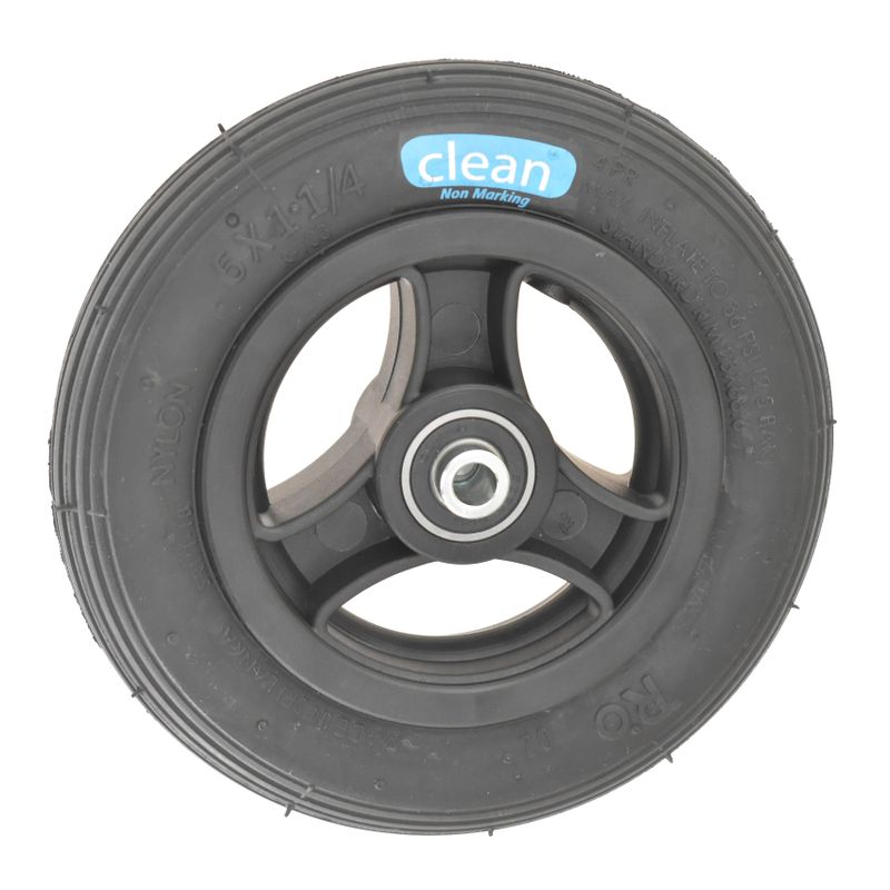 Roue à jante plastique à 3 rayons noir
Pneu increvable 150x30mm noir
Moyeu Ø x longeur: 8,0mm x 46mm