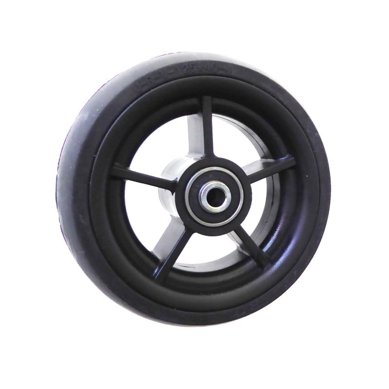 Rad mit Ku.-Felge schwarz
Vollgummireifen 125x40mm schwarz
Bohrung 8,0mm / NL 46mm