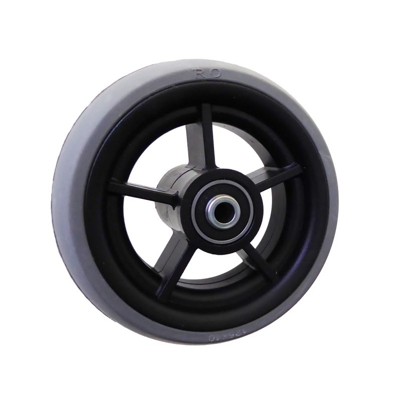 Rad mit Ku.-Felge schwarz
Vollgummireifen 125x40mm grau
Bohrung 8,0mm / NL 60mm