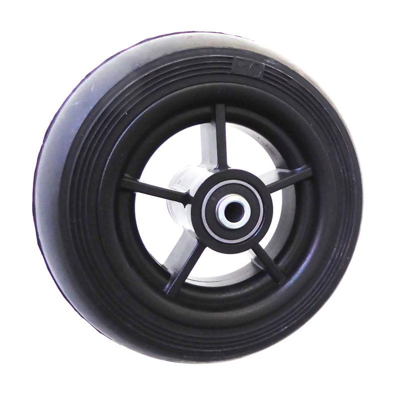 Rad mit Ku.-Felge schwarz
Vollgummireifen 140x40mm schwarz
Bohrung 8,0mm / NL 60mm