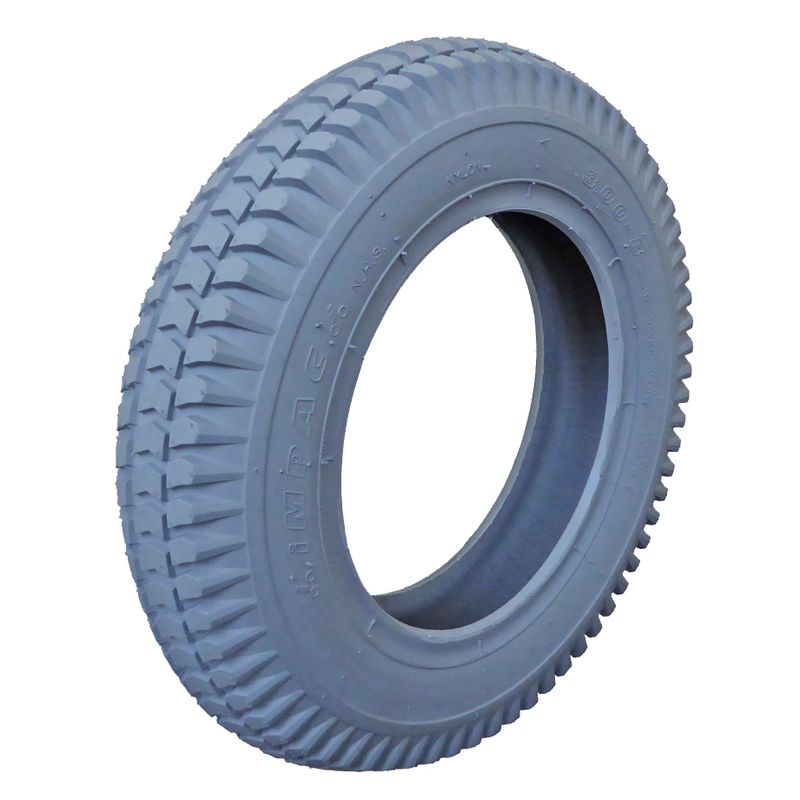 Pneu 3.00-8" (RO/iMPAC)
Couleur gris, profile gramponné (R-101)
Pression: 2.5 Bar