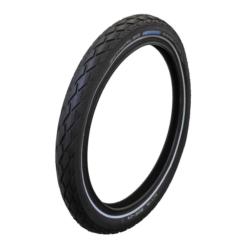 Pneu 16x1.75" (47-305)
Couleur noir reflex, profile HS620
Schwalbe GREEN MARATHON
