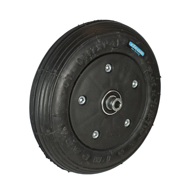 Rad mit Ku.-Felge zweiteilig schwarz
Reifen pannensicher 180x45mm schwarz
Bohrung 8,0mm / NL 60mm (95% spurfrei)