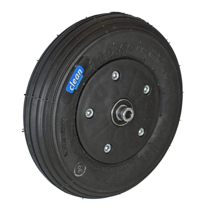 Roue à jante plastique séparable noir
Pneu increvable 200x50mm noir (s.t.95%)
Moyeu Ø x longeur: 8,0mm x 60mm