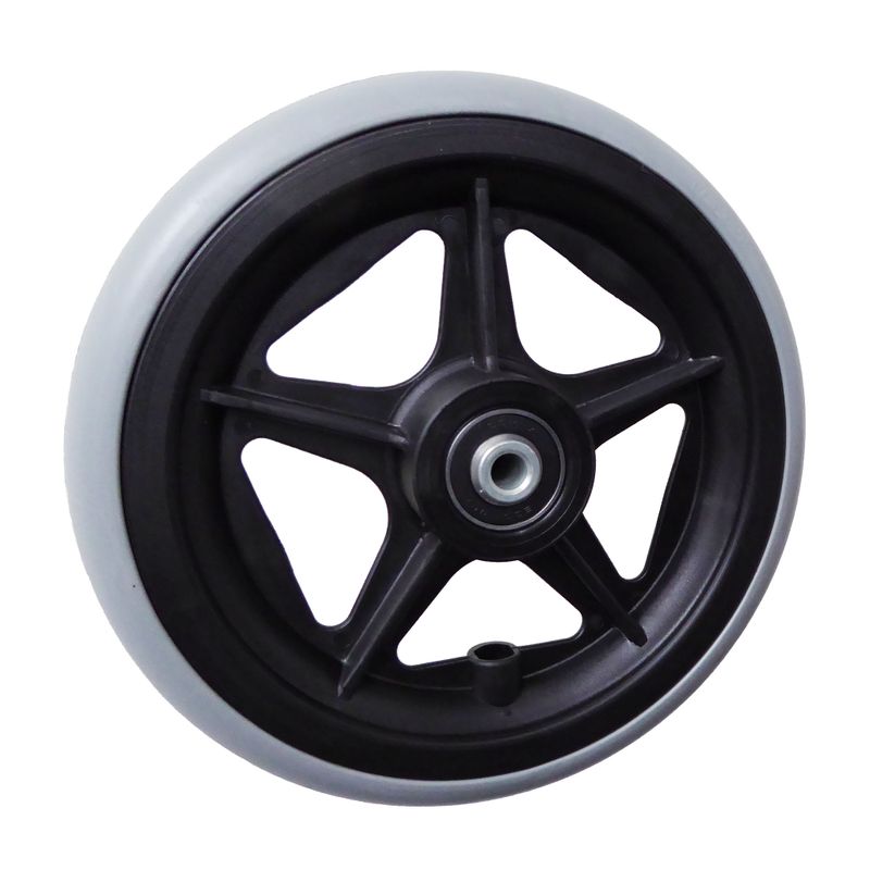 Rad mit 5-Speichen Ku.-Felge schwarz
Vollgummireifen 178x30mm grau
Bohrung 8,0mm / NL 46mm
