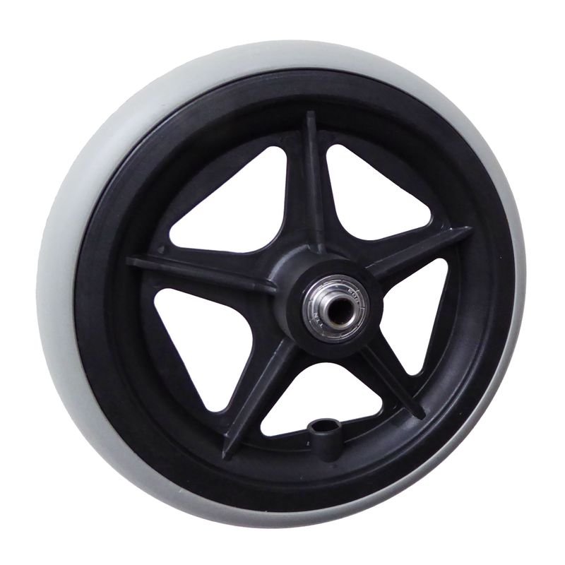 Rad mit 5-Speichen Ku.-Felge schwarz
Vollgummireifen 178x30mm grau
Bohrung 8,0mm / NL 60mm