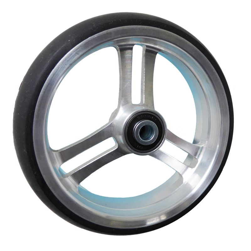 Leichtgewicht-Rad mit Alu-Felge silber
Vollgummireifen 125x32mm schwarz
Bohrung 8,0mm / NL 36mm