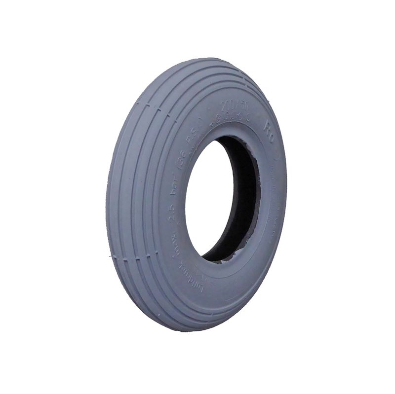 Bereifung 8x2" (200x50mm / 50-94)
Farbe grau, Profil gerillt (R-103)
Reifendruck: 2.5 Bar