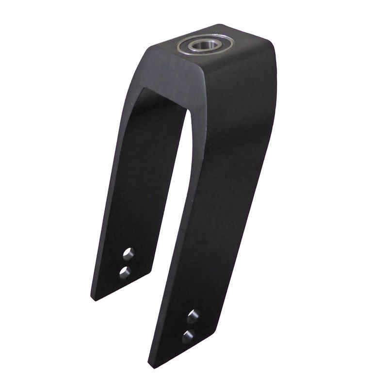 Fourche à roulem. pour roue max Ø200mm
Matériel alu noir, trou centrale Ø12mm
2 trous pour moyeu de roue Ø8mm x L60mm