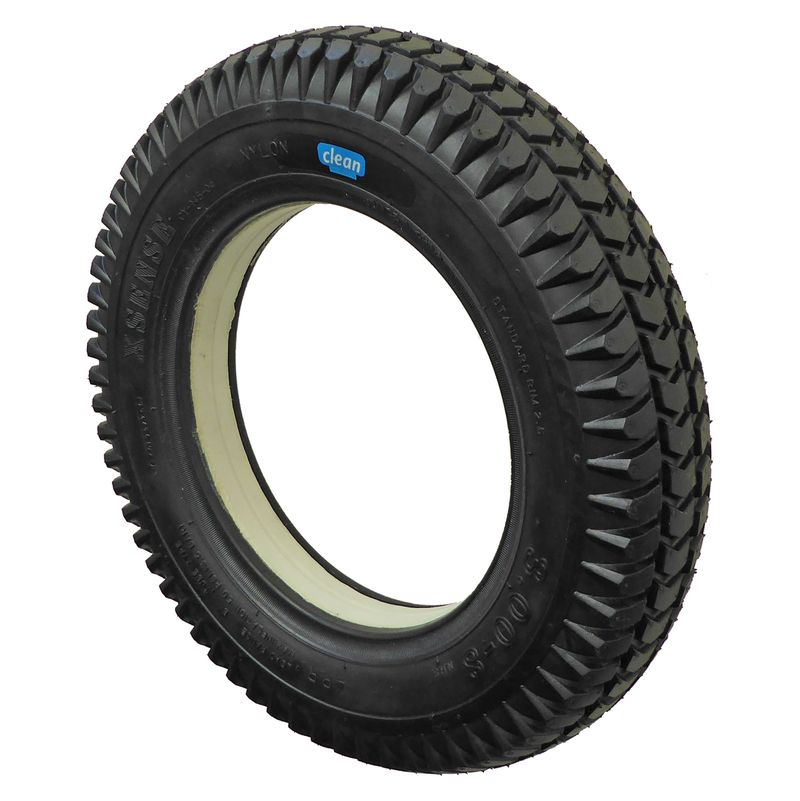Pneu increvable 3.00-8" (remplit PU)
Couleur noir NM, profile cramp. (CY-145)
Espace du fond de jante: 38-42mm
