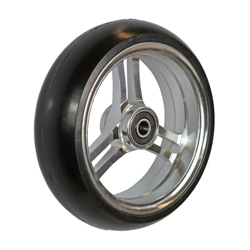 Roue à jante alu léger 5x1,4" argent
Pneu en polyuréthane 125x35mm noir
Moyeu Ø x longeur: 8,0mm x 25mm