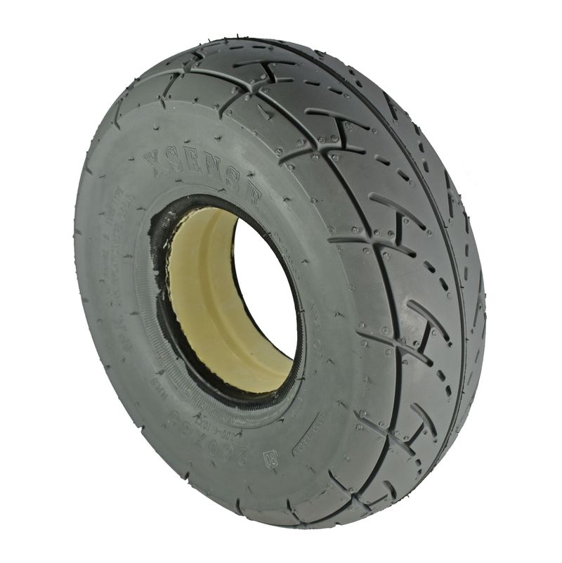 Pneu increvable 260/85 (3.00-4")
Couleur gris, profile race (CY-263)
Espace du fond de jante: 55mm