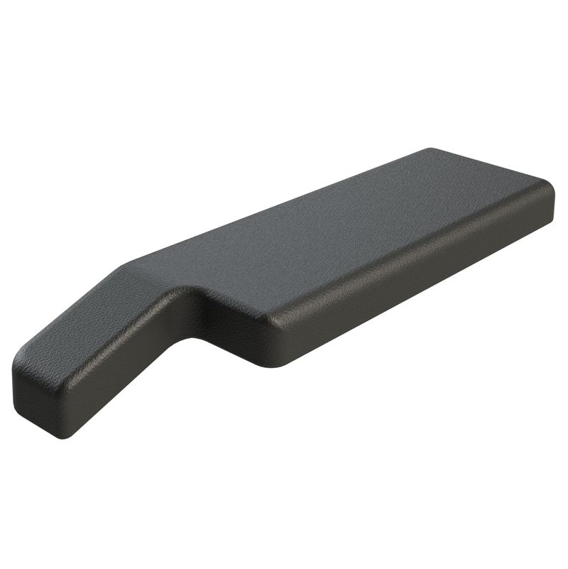 Garnit. d'accoudoir gauche, m. 332x98mm
Couleur noir, matériel en polyuréthane
Coeur en acier, 6x M5 à 50/100/150mm