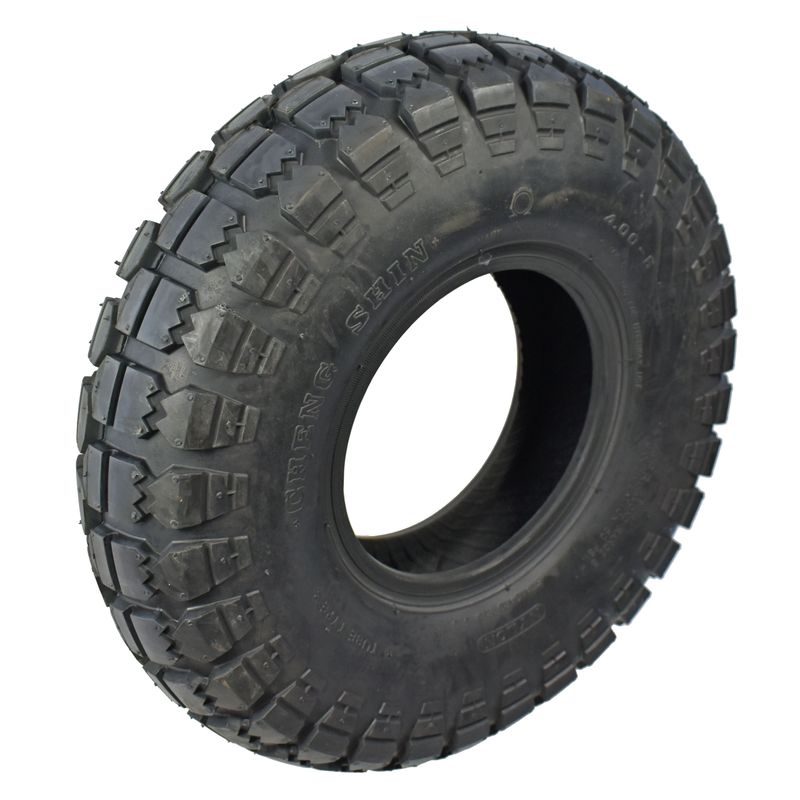 Pneu 4.00-6" (ChengShin)
Couleur noir, profile cramponné (C-166)
Pression: 3.4 Bar, 4PR