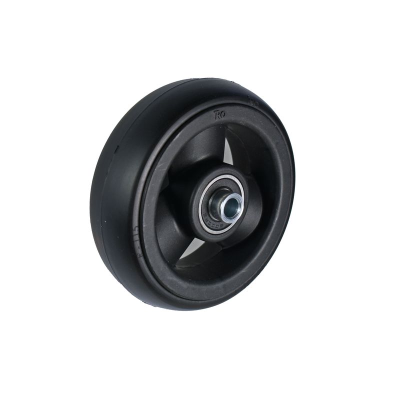 Rad mit 3-Hohlspeichen-Felge schwarz
PU-Reifen 100x30mm schwarz
Bohrung 8,0mm / NL 46mm