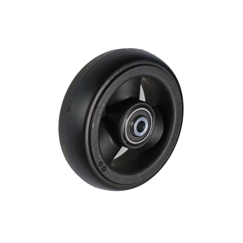 Rad mit 3-Hohlspeichen-Felge schwarz
PU-Reifen 100x30mm schwarz
Bohrung 8,0mm / NL 36mm