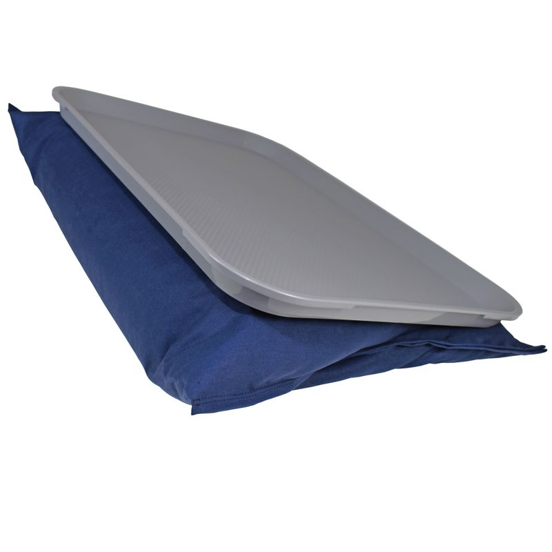 HelpDesk Blue
Plateau de service 30x40cm gris
Coussin à polystirène bleu (velcro)
