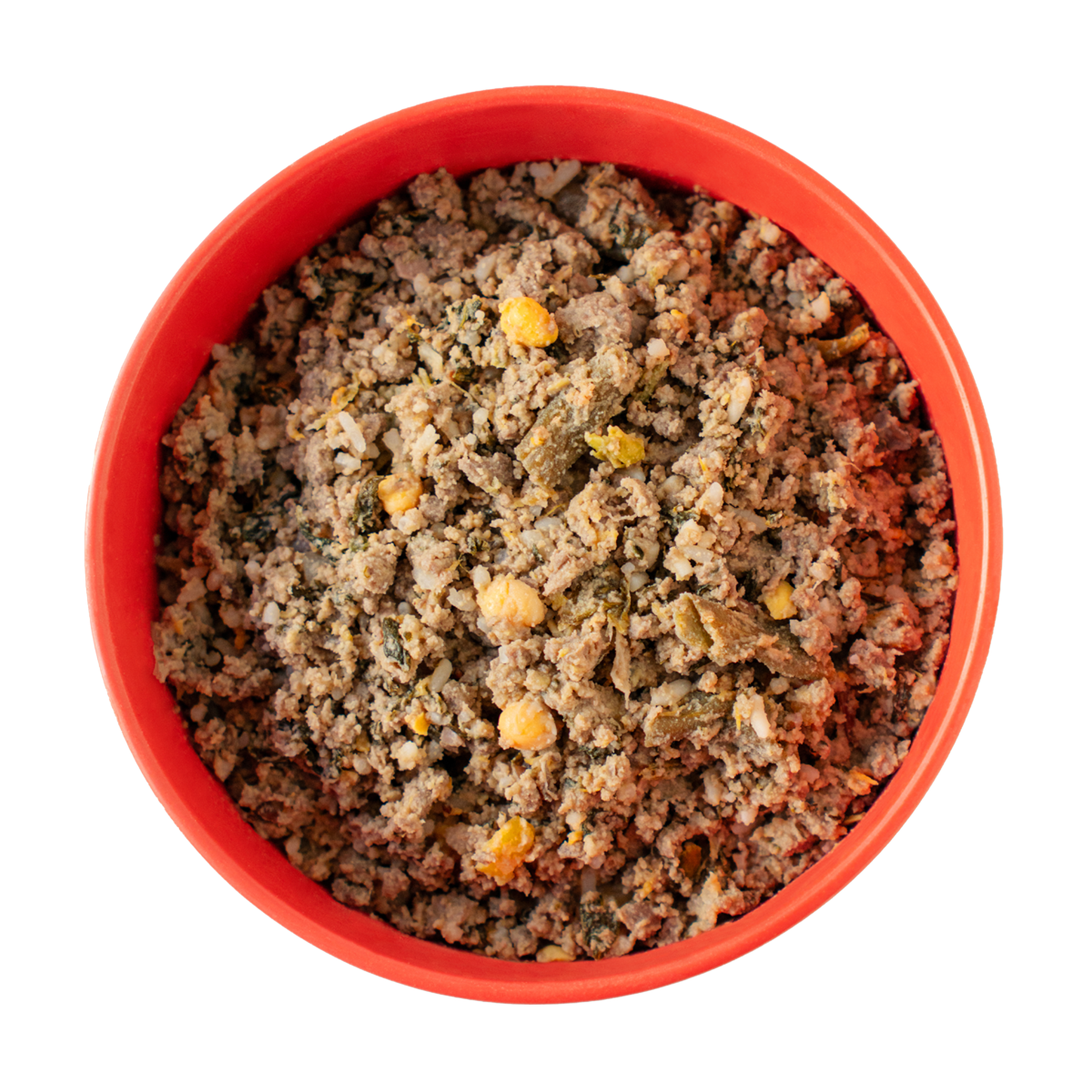 Bowl containing fresh lamb recipe Ollie food