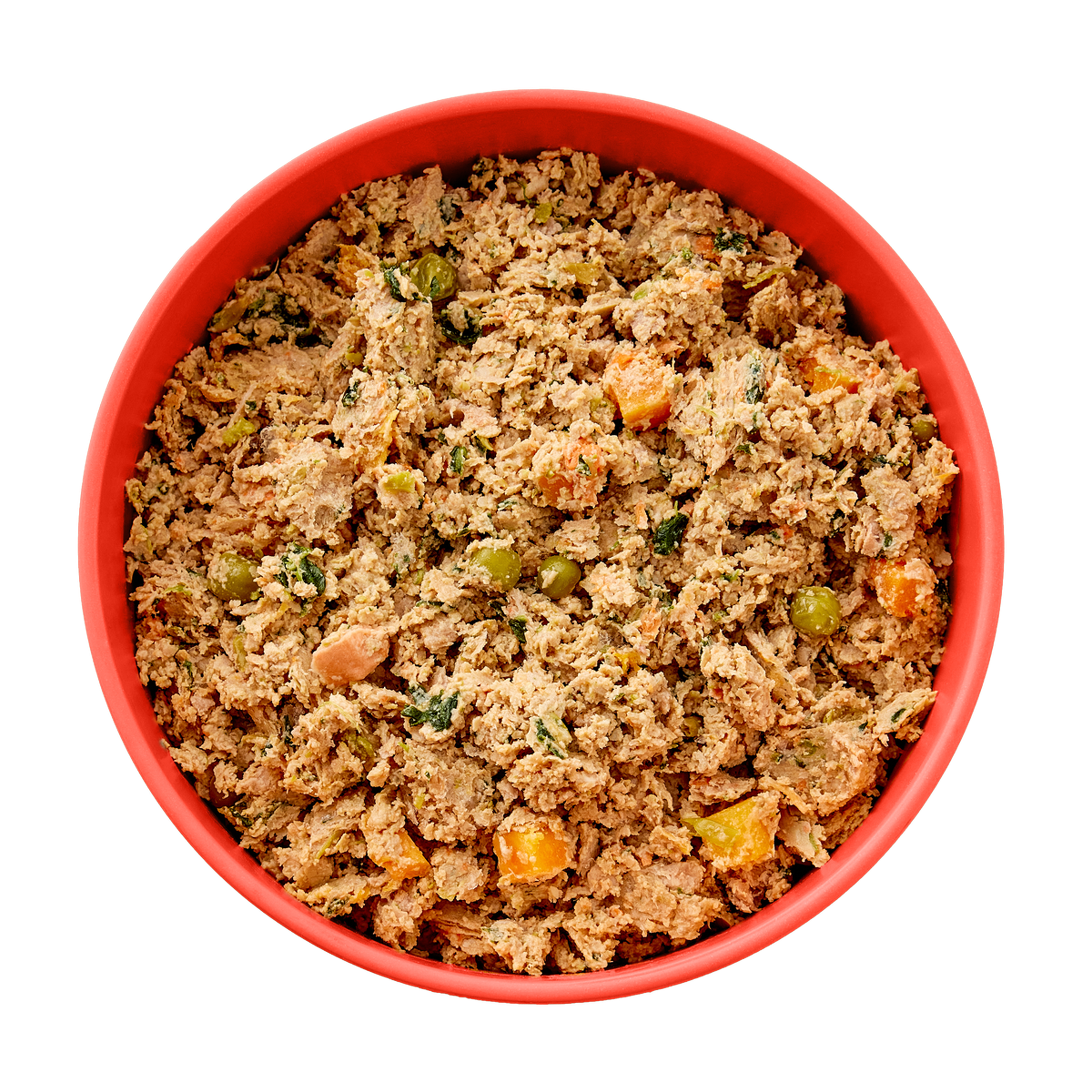 Bowl containing fresh pork recipe Ollie food