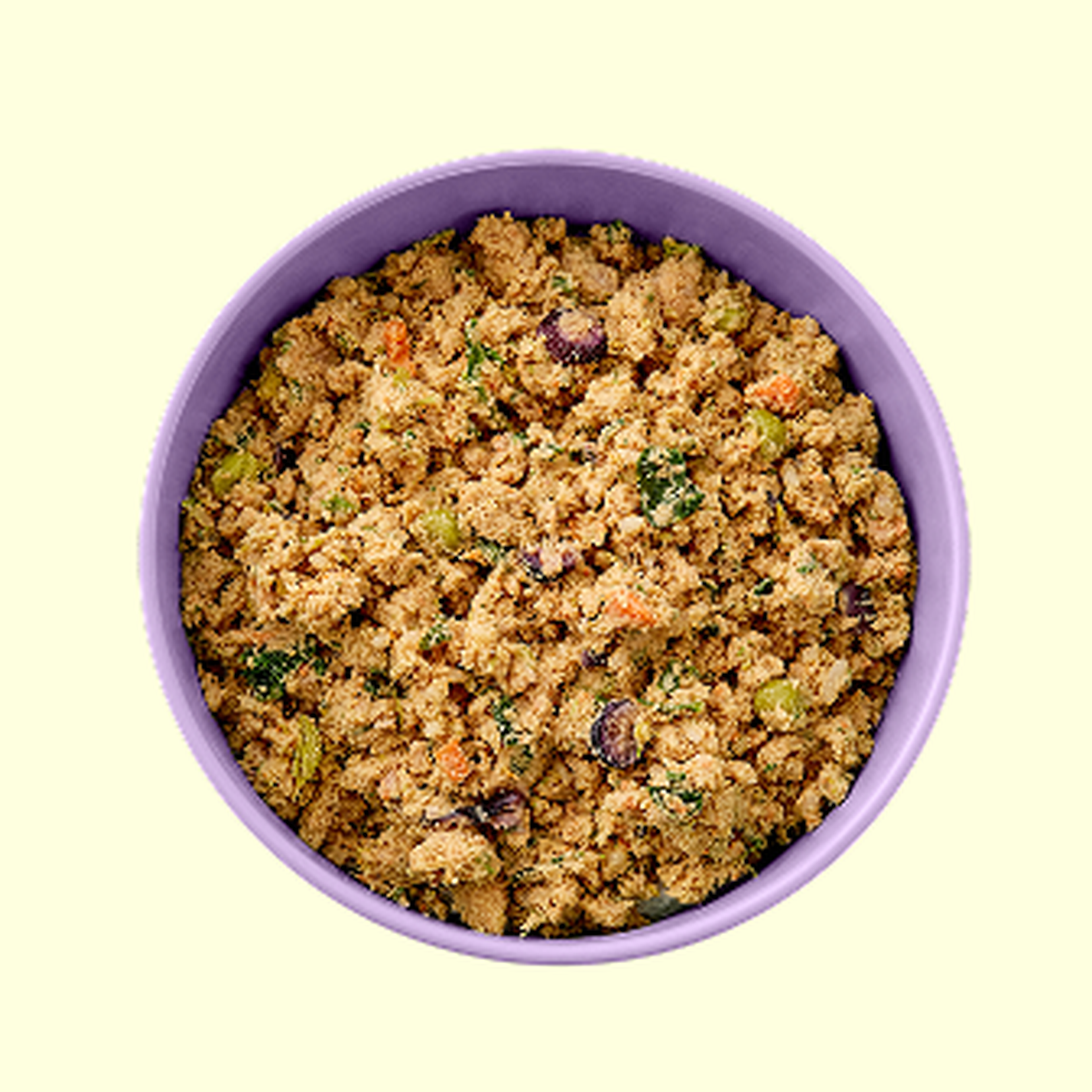 Dog food bowl with 100% of Ollie's fresh food.