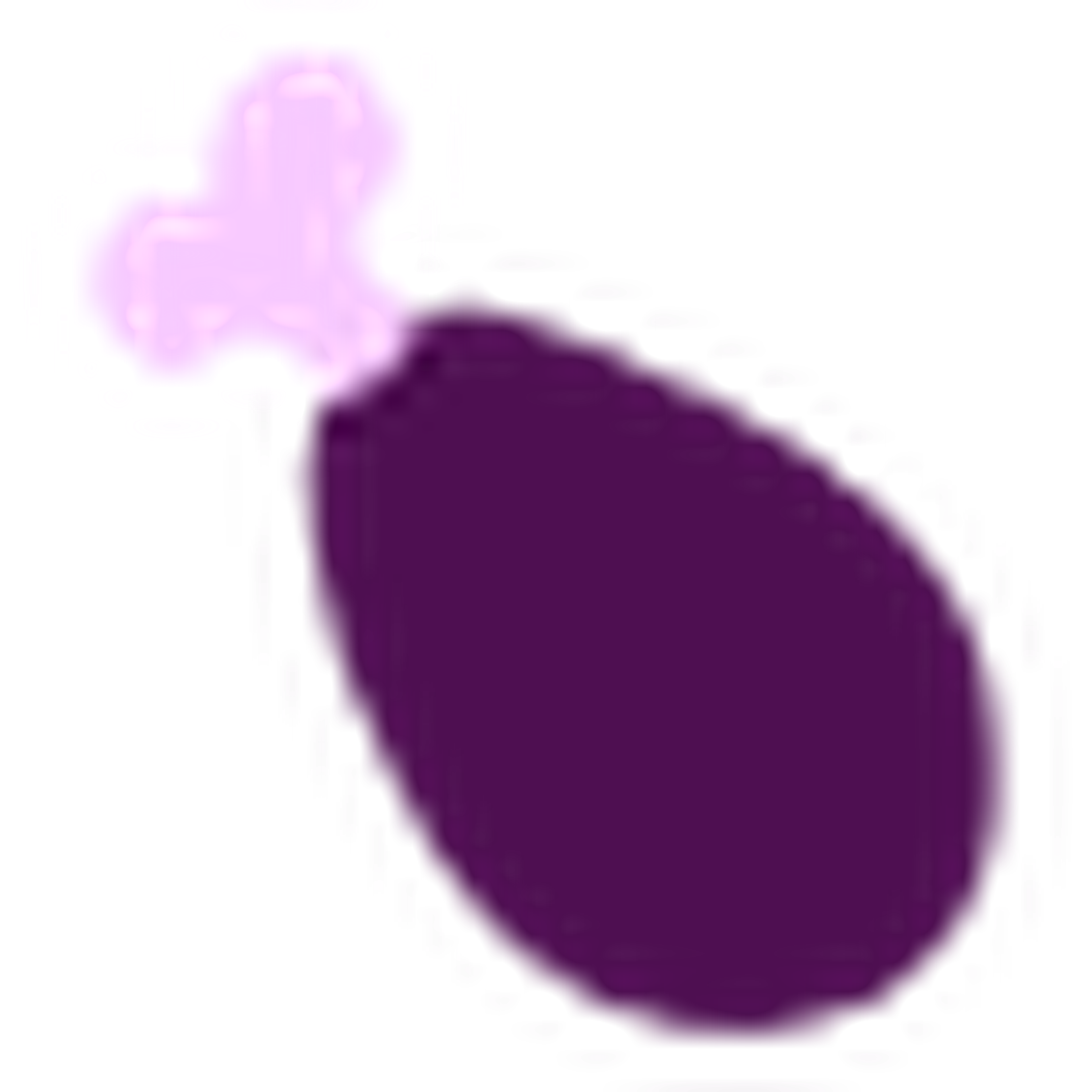 Pixelated purple drumstick with a light purple bone against a transparent background.