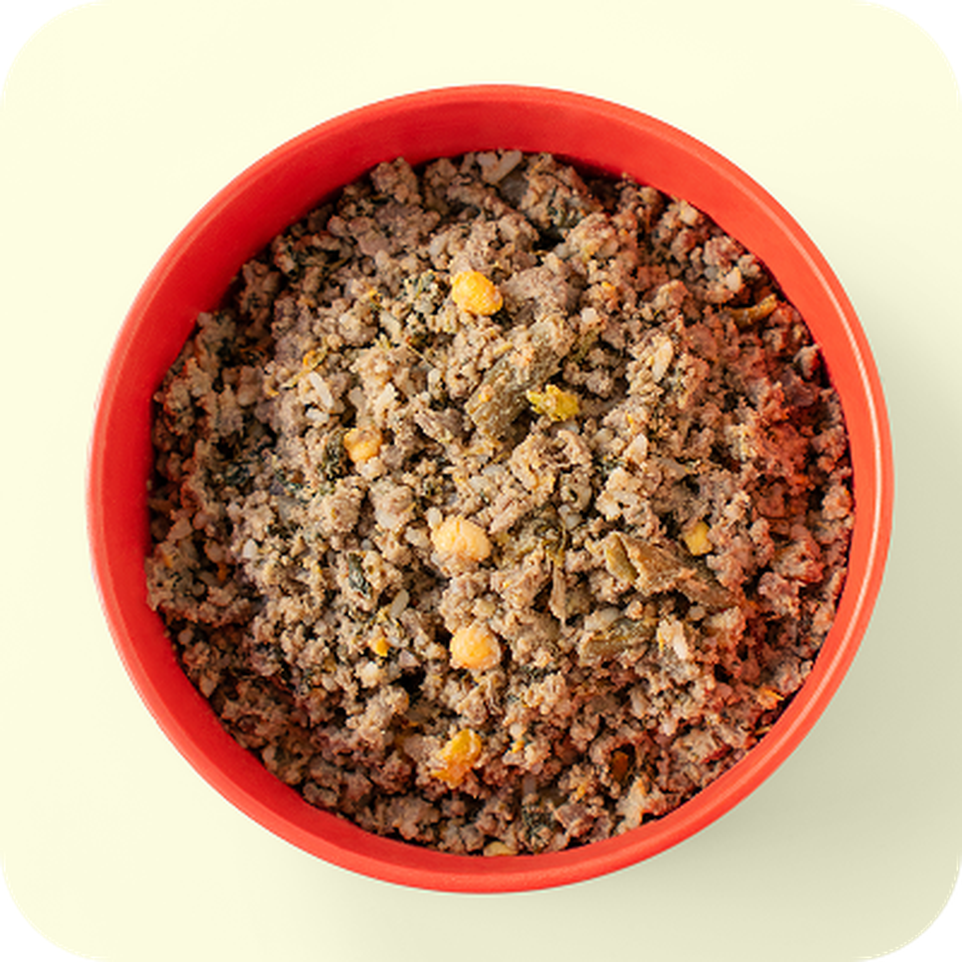 Bowl of fresh Ollie lamb recipe food