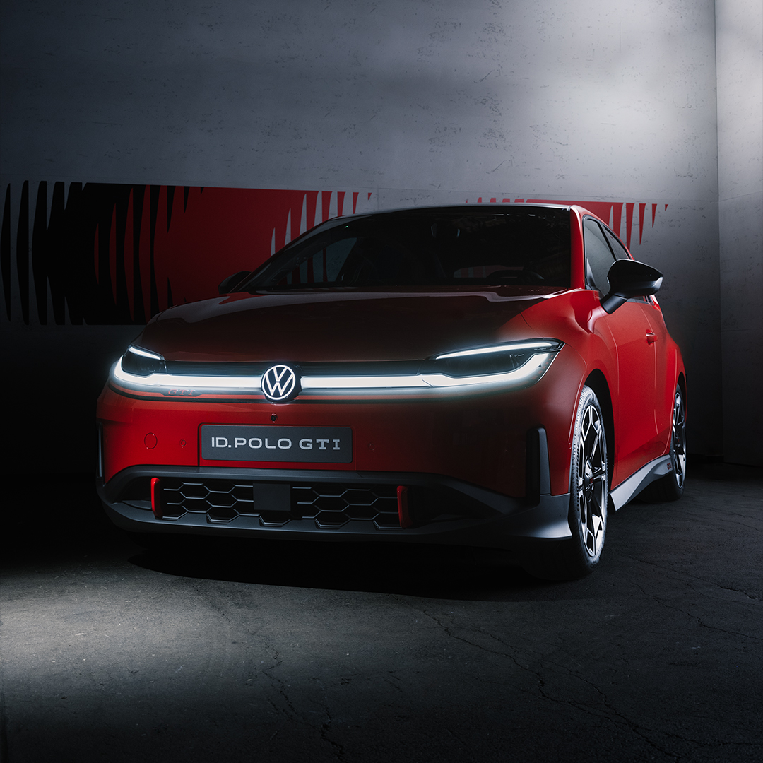 ID. Polo GTI Exterior Exterior of ID. Polo GTI in red, against a concrete background