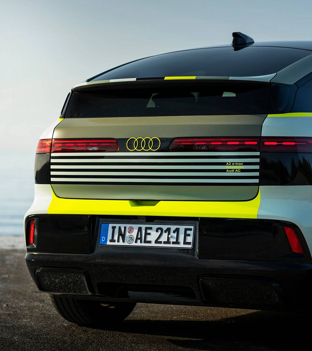 The back of an Audi A2 e-tron