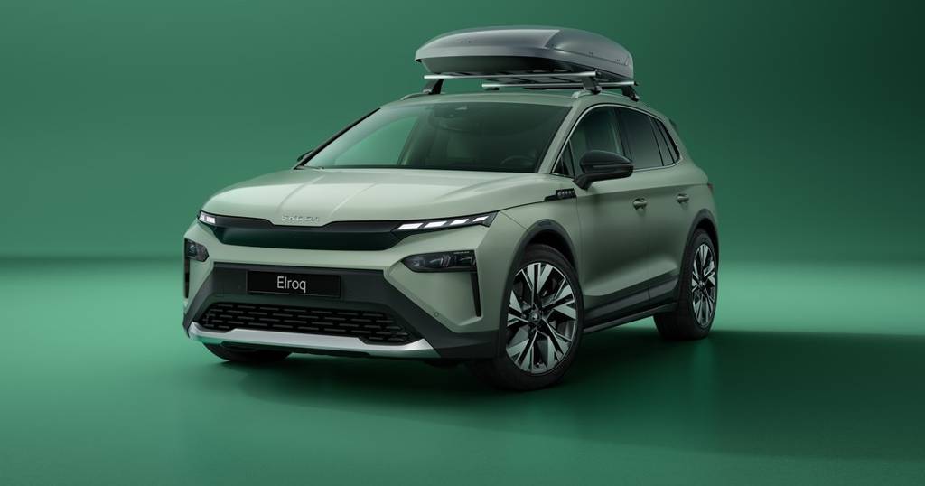 elroq on green background with roof rack attached